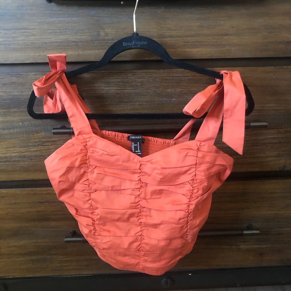 Orange self tie top
